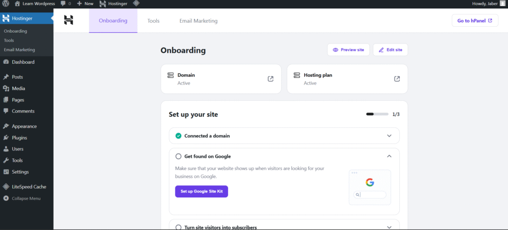 Wordpress dashboard customized